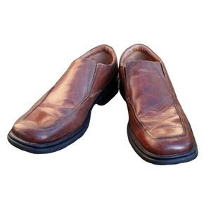 Borelli 321033 Broadway Loafer‎ Brown Leather Square Toe Dress Shoes Sz 9.5